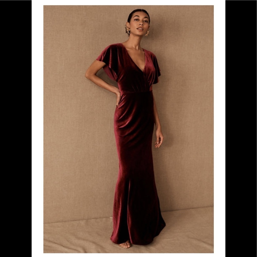NWT BHLDN Jenny Yoo Ellis Dress Size 4 Dark Berry